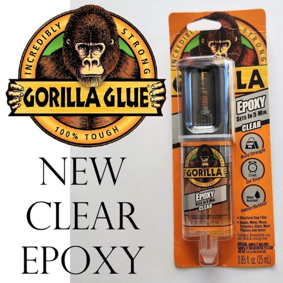 Gorilla Glue Clear Epoxy 5 minutes .85 fl oz Clear Water Resistant Gap-filling B - Picture 1 of 14